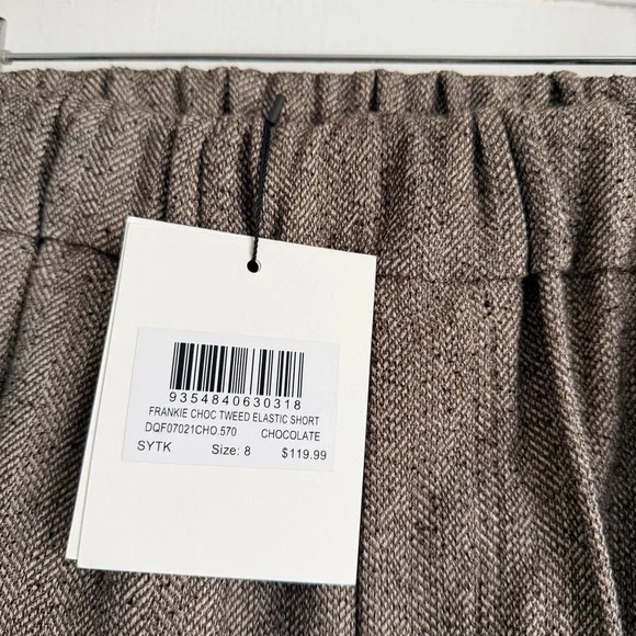 DISSH Frankie Choc Tweed Elastic Short - Picture 2 of 6